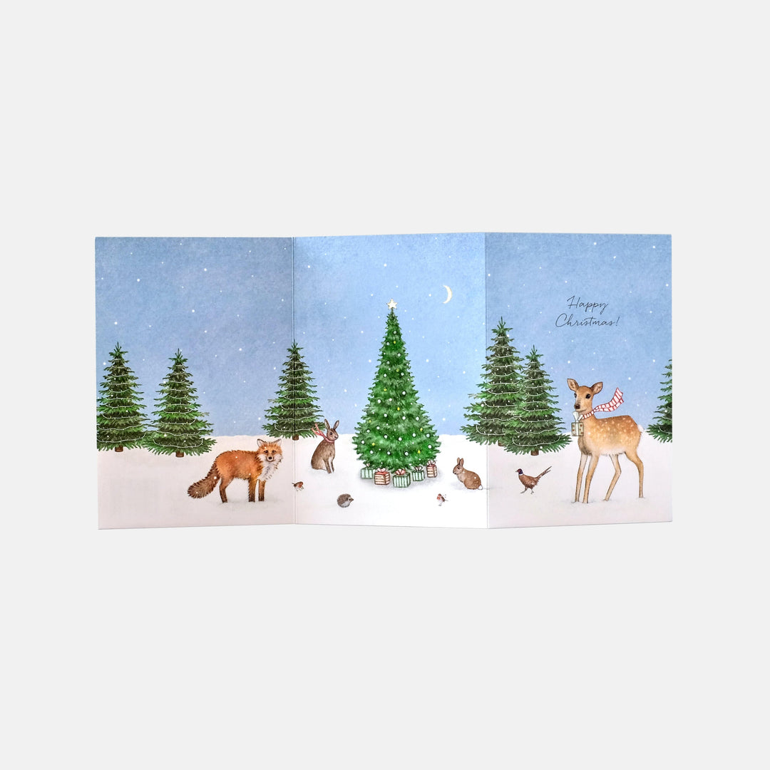 LOTTIE MURPHY Woodland Animals Trifold Christmas Card - Pre Order MB26