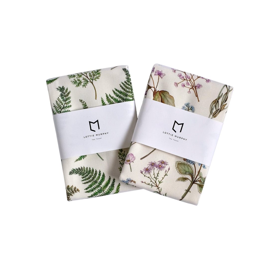 LOTTIE MURPHY Sprig & Fern Botanical Tea Towel Bundle TB01