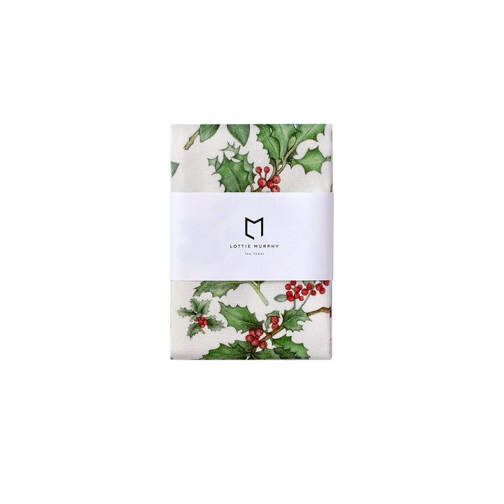 LOTTIE MURPHY Holly Christmas Tea Towel TT29