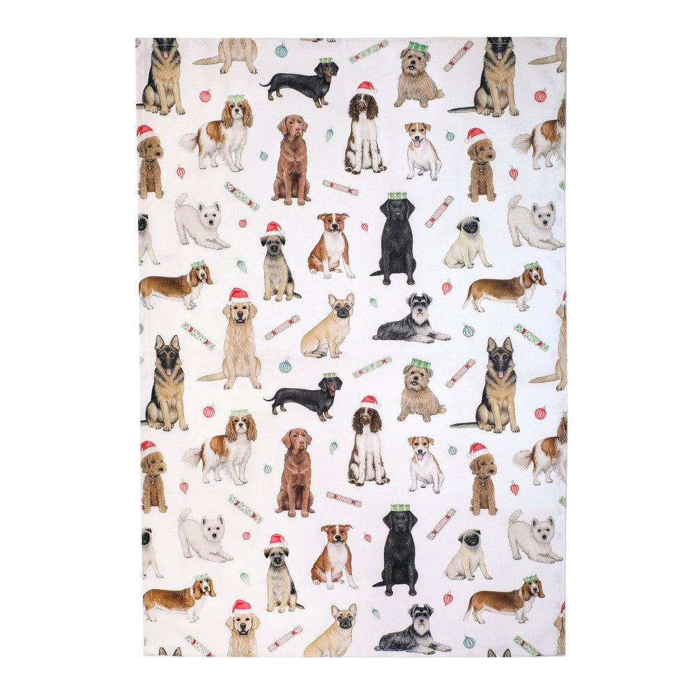 LOTTIE MURPHY Christmas Dogs Tea Towel TT30
