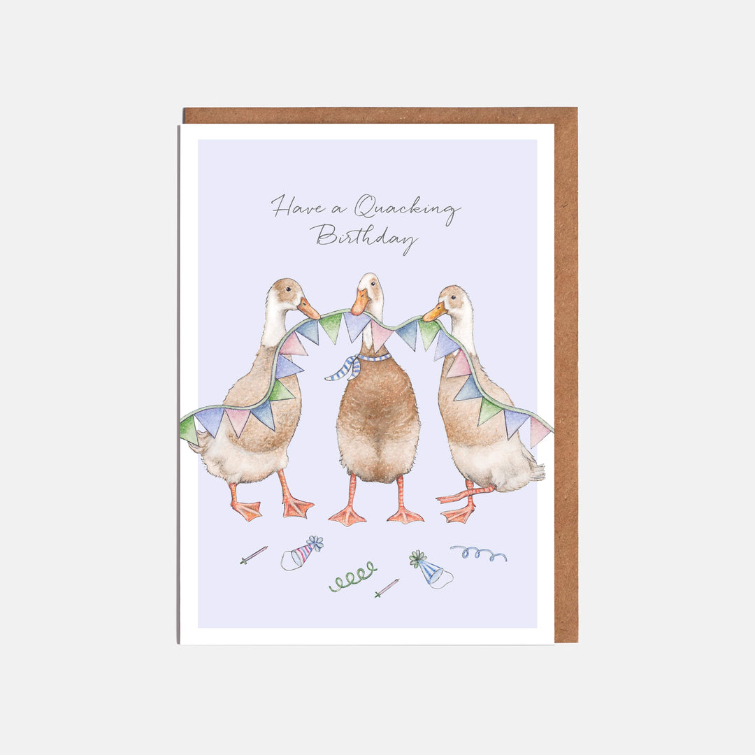 LOTTIE MURPHY Runner Ducks Birthday Card - Happy A Quacking Birthday WC03