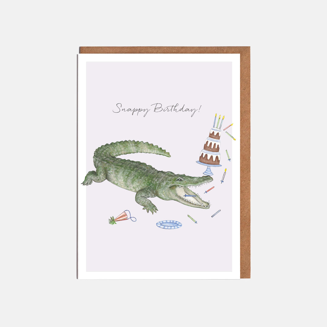 LOTTIE MURPHY Crocodile Birthday Card - Snappy Birthday! WC04