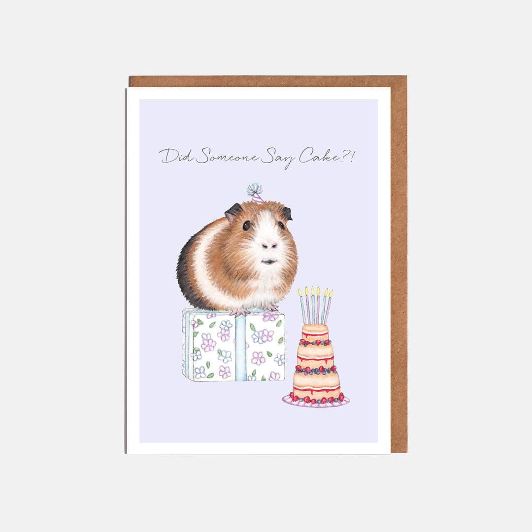 LOTTIE MURPHY Guinea Pig Birthday Card - Did Someone Say Cake?! WC08