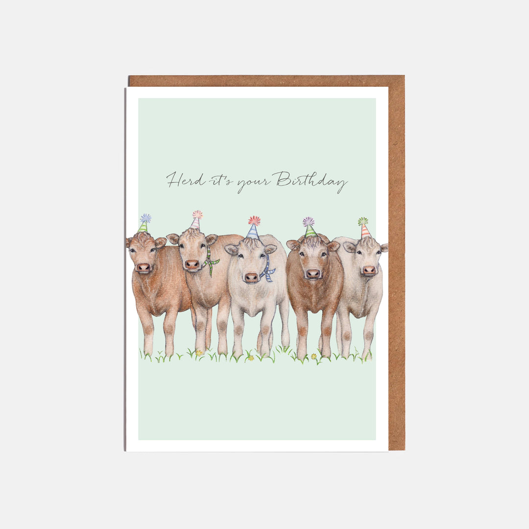 LOTTIE MURPHY Cows Birthday Card - Herd It's Your Birthday WC09