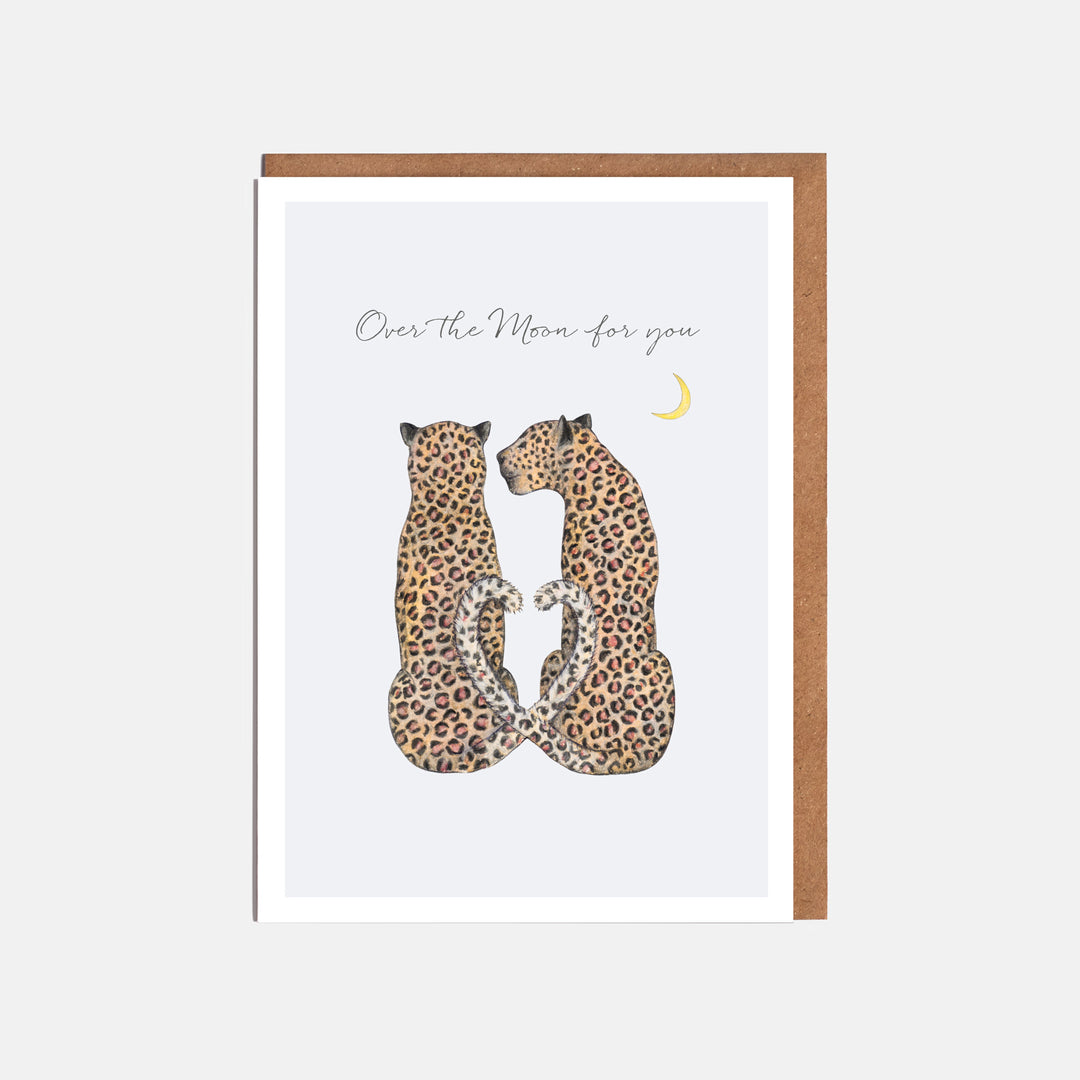 LOTTIE MURPHY Leopard Engagement/ Wedding Card - Over The Moon For You WC15