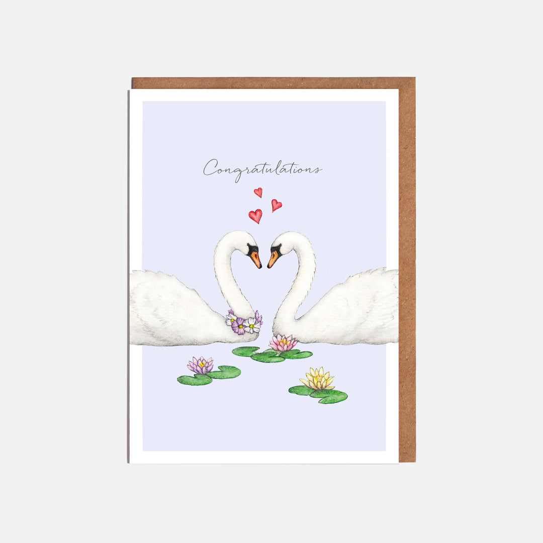 LOTTIE MURPHY Swans Engagement/ Wedding Card - Congratulations WC16