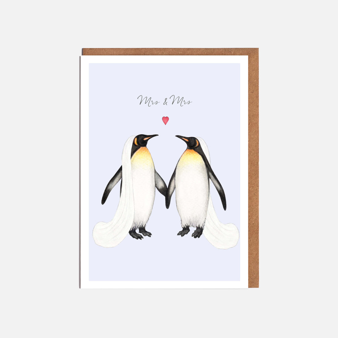 LOTTIE MURPHY Penguins Wedding Card - Mrs & Mrs WC18
