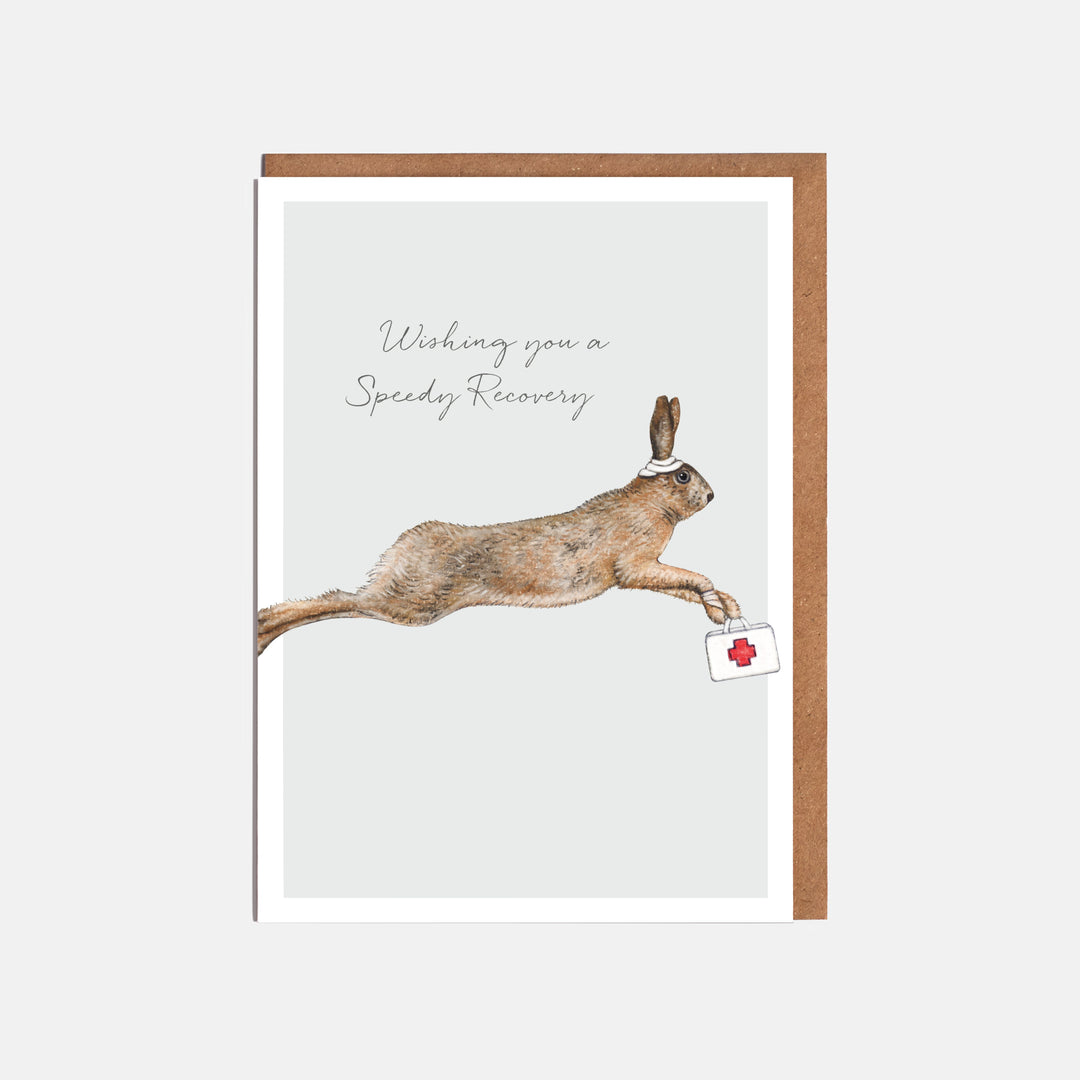 LOTTIE MURPHY Hare Get Well Soon Card - Wishing You A Speedy Recovery WC22