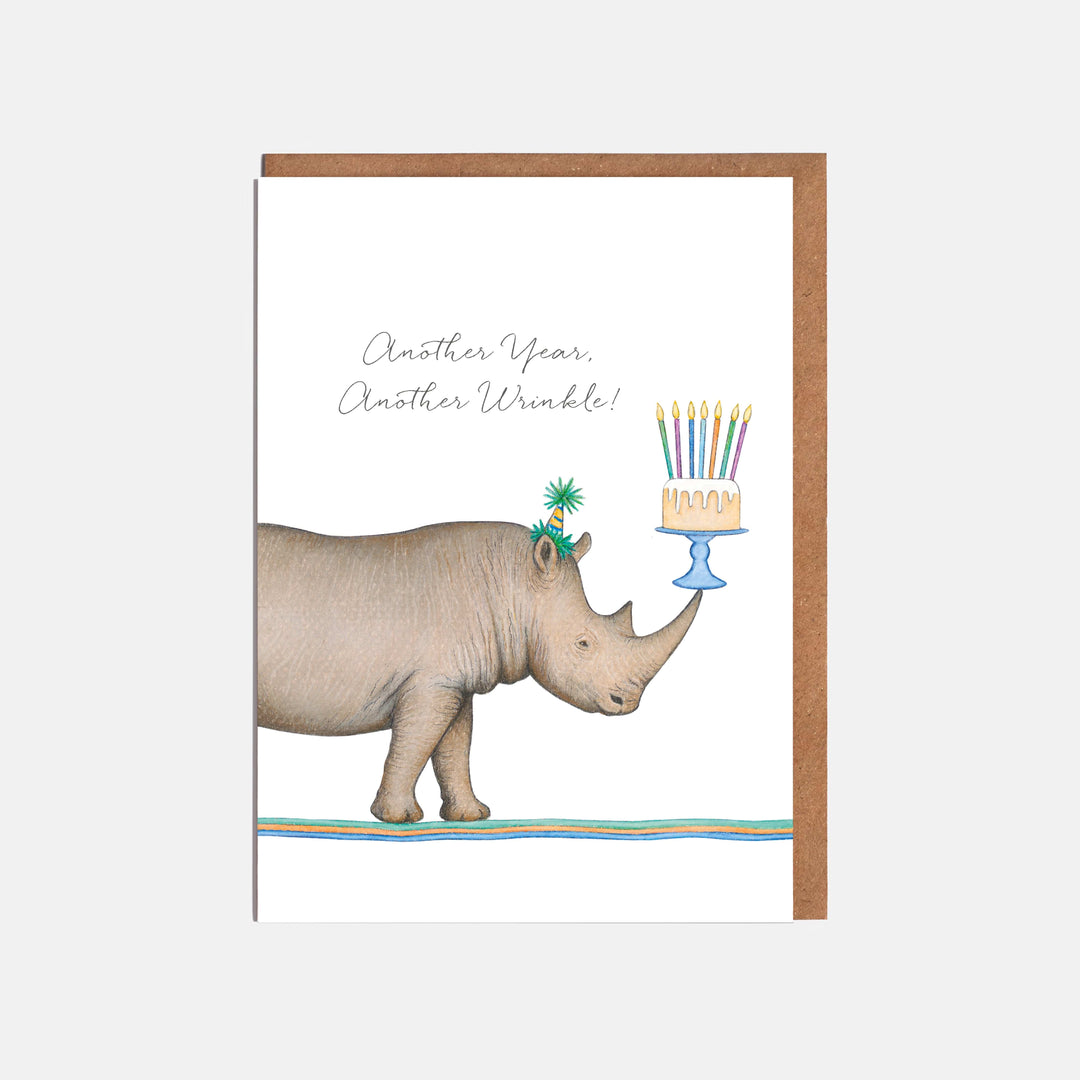 LOTTIE MURPHY Rhino Card - Another Year, Another Wrinkle! WI10