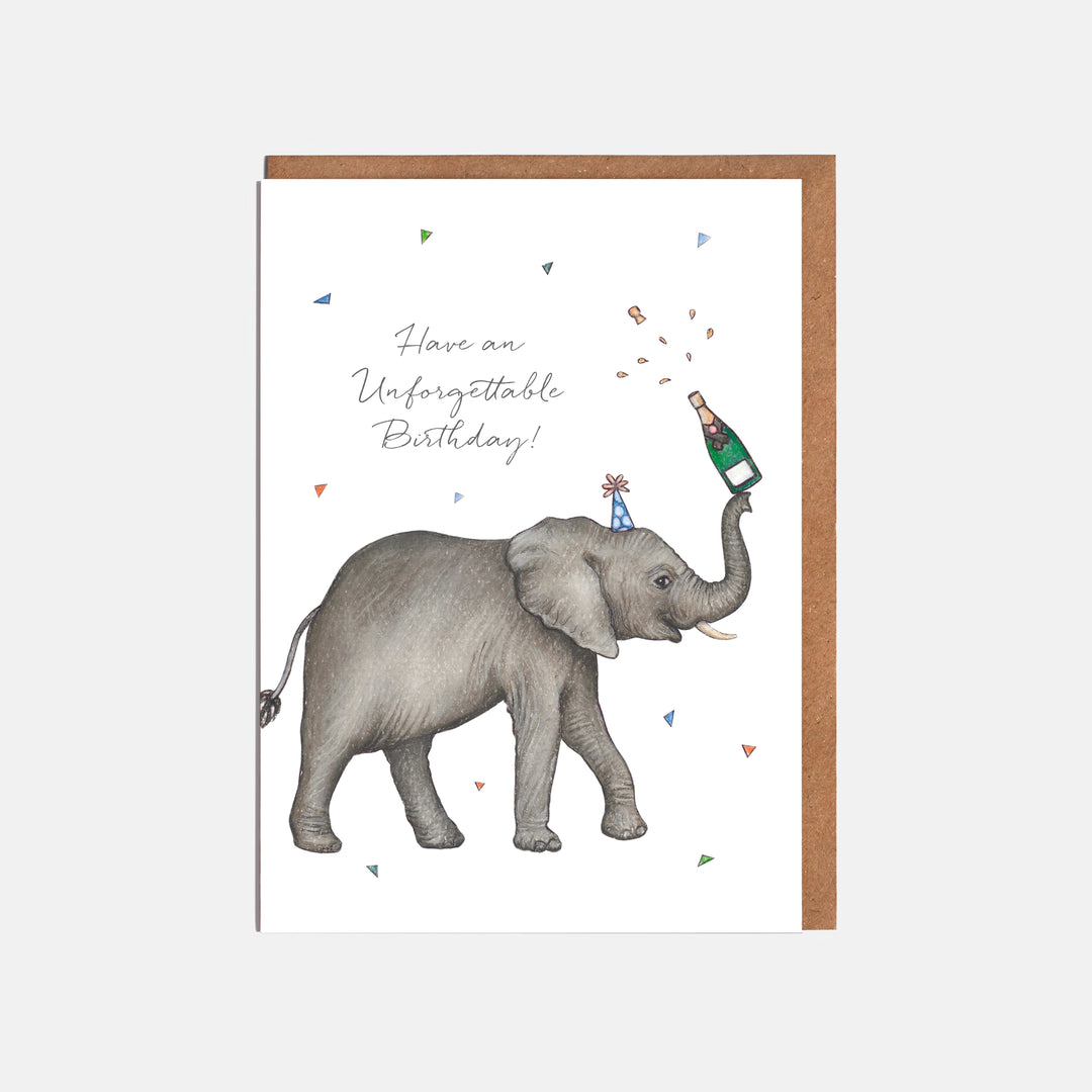 LOTTIE MURPHY Elephant Card - Have an Unforgettable Birthday! WI24
